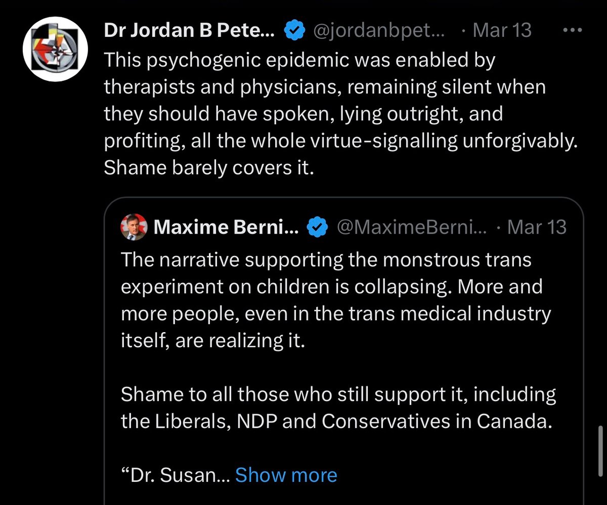 Lemonus's tweet photo. @jordanbpeterson @Stanford Unlike your version of “free speech” which involves riling up people against the medical autonomy of trans children. SO BRAVE of you to pick on marginalized children, Jordan. https://t.co/bQl5hSVx3O