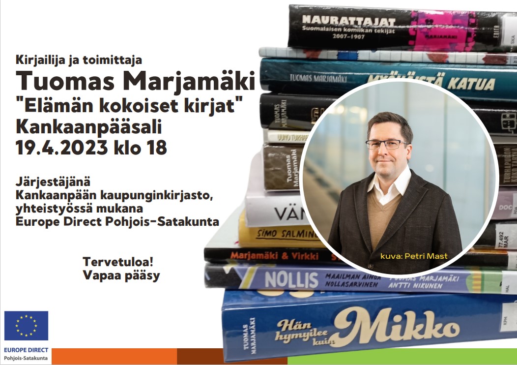Lämpimästi #tervetuloa 19.04.2023 Kankaanpääsalille! #kirjailija #EuropeDirect #kulttuuritekeehyvää #VapaaPääsy #lukeminen <a href="/TuomasMarjamaki/">Tuomas Marjamäki</a> #Kankaanpää #KankaanpäänKulttuurikevät #elämänkerta #tapahtuma