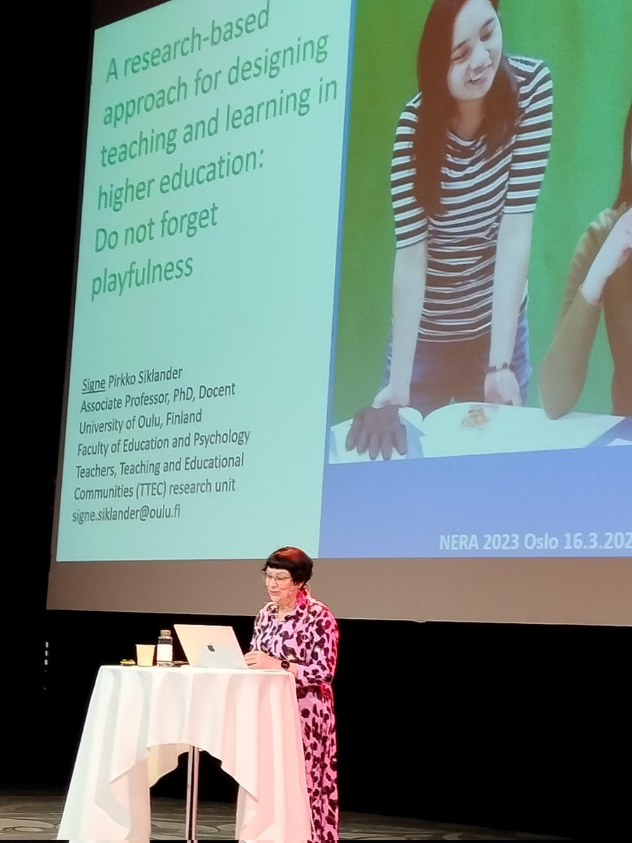 SirkkoR's tweet image. #nera2023 Toisen aamun keynote-esitys käynnissä @SigneSiklander @UniOulu
