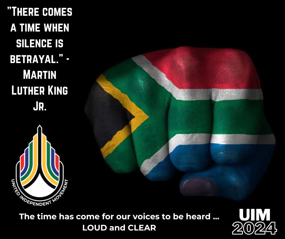 UIMSouthAfrica's tweet photo. "There comes a time when silence is betrayal." - Martin Luther King Jr.
The time has come for our voices to be heard... #loud & #clear
#uimsa #uimsa2024 #TogetherWeWill #Southafrica #southafrican #instagram #instagood #facebook #politics #SA1st #sa #SApolitics https://t.co/lftmvTOw1F