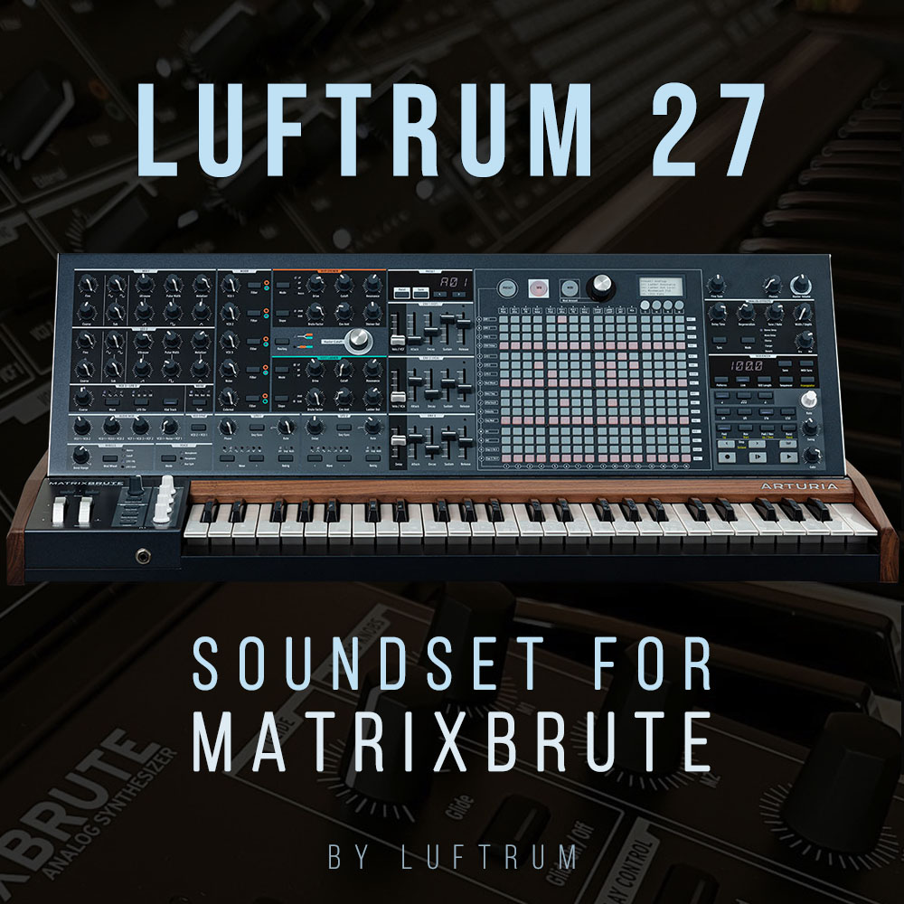 Luftrum1's tweet photo. Luftrum 27 for the MatrixBrute fuses retro analog colors with cutting-edge modern timbres. Totaling 80 presets by Luftrum, this set provides a well rounded mix of timeless analog emulations, and esoteric explorations. https://t.co/i24MjwsqEI @rekkerd @ArturiaOfficial #matrixbrute https://t.co/tWFPjK7EQb