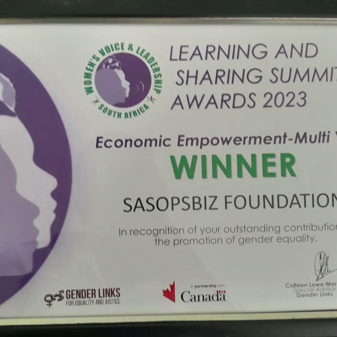Sasopsbiz Foundation (@sasopsbizf) on Twitter photo <a href="/SasopsbizF/">Sasopsbiz Foundation</a> walked away with Institutional Growth and Development Multi-year award and Economic Empowerment Multi-year award.
#Tbt
Thank you <a href="/WVLSouthAfrica/">Women's Voice & Leadership</a> <a href="/GenderLinks/">Gender Links</a> <a href="/SasopsbizF/">Sasopsbiz Foundation</a> walked away with Institutional Growth and Development Multi-year award and Economic Empowerment Multi-year award.
#Tbt
Thank you <a href="/WVLSouthAfrica/">Women's Voice & Leadership</a> <a href="/GenderLinks/">Gender Links</a>