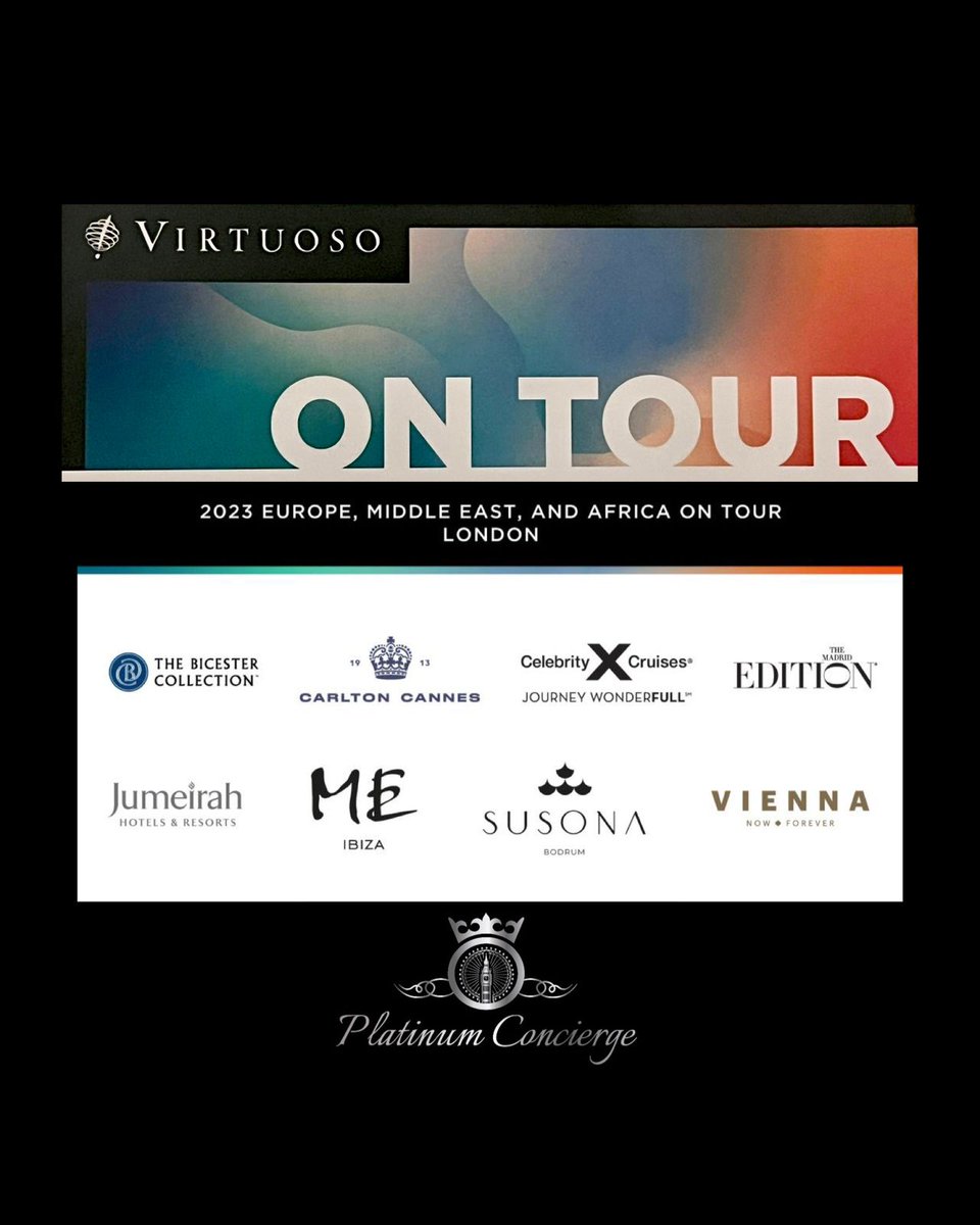 VIPPlatinumLHR's tweet photo. We participated in the awe-inspiring event 2023 VIRTUOSO ON TOUR - EMEA last 14th of March.

Many thanks to Virtuoso for this exceptional opportunity to be part of this successful event.

It was wonderful and full of excitement to get in touch with our luxury travel partners. https://t.co/8eVvpEW4ag