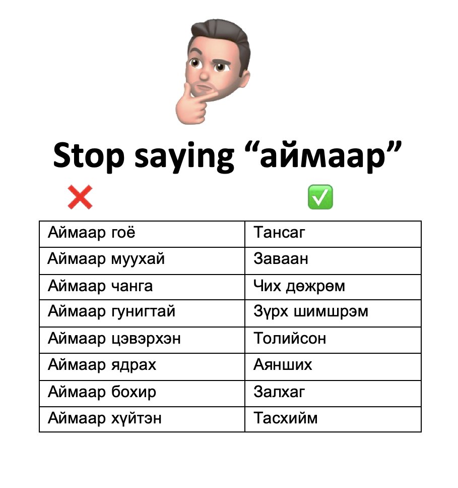 Монголоороо "аймаар" сайн ярьдаг болцгооё.