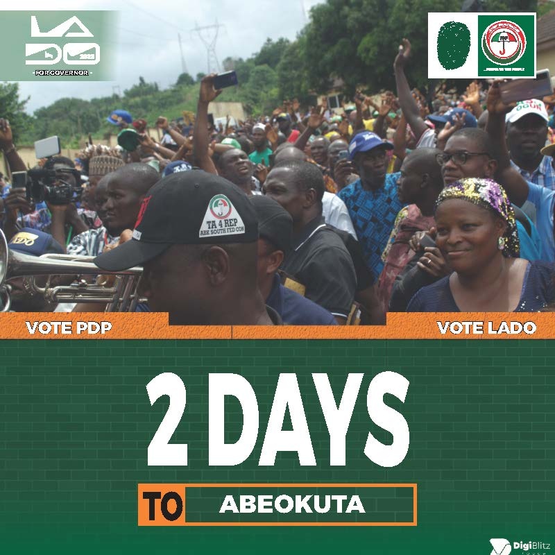 LadoForGovernor's tweet photo. OGUN DECIDES 2023: #IturaDe⁠

#DapoMustGo! VOTE on Saturday!  VOTE PDP!!  Vote LADO!!!

#MyVote4LADO
#MaTeFunLadi
#DontWasteYourVote https://t.co/CLrDz1NZBu