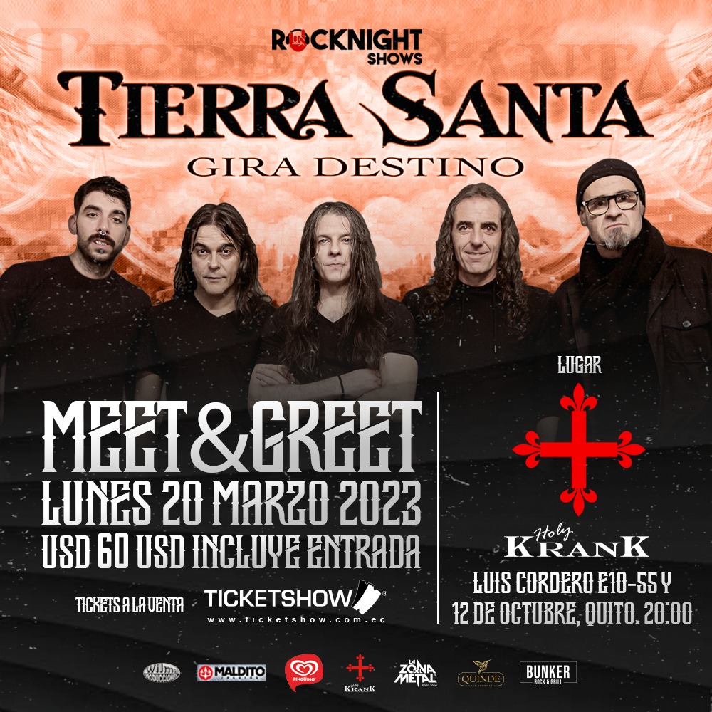 satoparra's tweet photo. #TierraSanta te invita a adquirir el paquete completo. 40usd (ticket para el concierto) + 20usd (ingreso al m&g)
Para q puedas disfrutar junto a nosotros el lunes 20/03 en el #HolyKrank un encuentro cercano con la banda.
#RocknightShows
#LZDM https://t.co/M4EkGfT18b