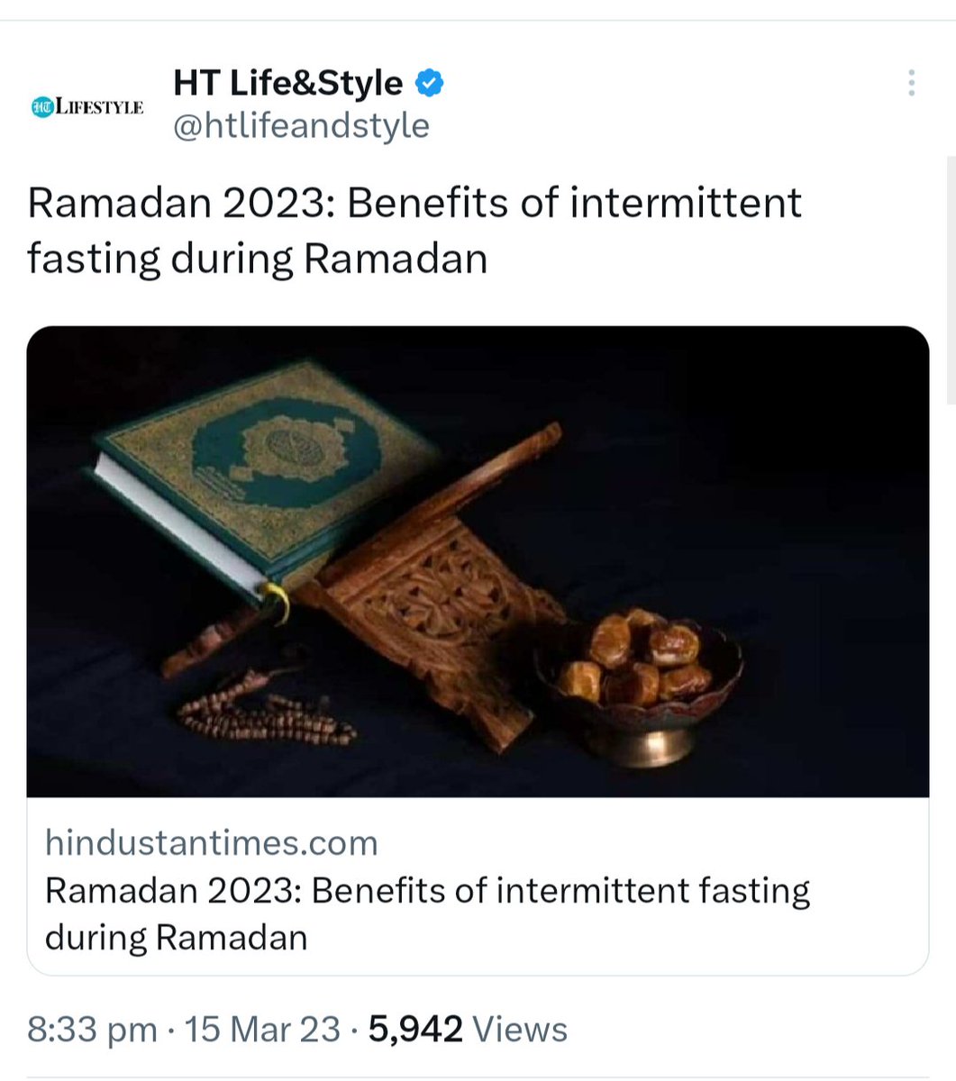 -On Hindu festival : Learn how fasting is bad -On IsIamic festival : Learn how fasting is good Well played @htTweets 🤲