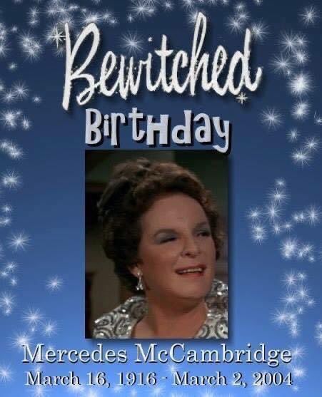 HAPPY BIRTHDAY, #MERCEDESMCCAMBRIDGE! She played Carlotta in #Bewitched S5s 'Darrin, Gone and Forgotten'.

She was part of #OrsonWelles' Mercury Players along with #AgnesMoorehead. She won an #Oscar for Best Supporting Actress for 'All the King's Men' in 1950.