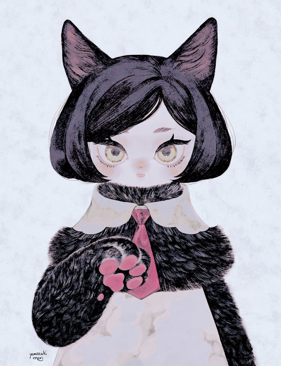 「黒猫のルーシー 」|山月まり Mari Yamazukiのイラスト