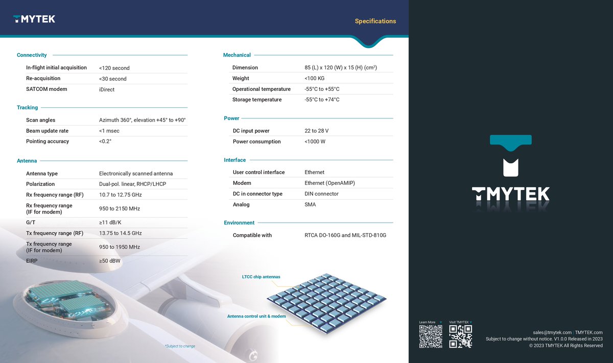 Stay connected in the skies with #TMYTEK's high-performance in-flight connectivity solution. Connect to online broadband services via GEO satellites with ease.
▶ Stay tuned for more: tmytek.com/solutions/mmwa…

#connectthefuture #ESA #SATCOM