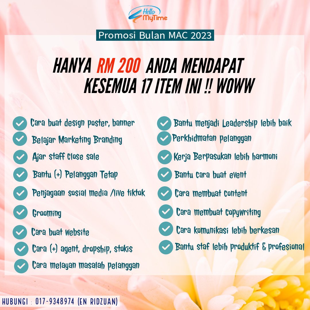 hellomytimeHQ's tweet image. Dengan rendah diri kami nak anda RETWEET &amp;amp; SEBARKAN untuk bantu keluarga, rakan-rakan memerlukan khidmat bantuan nii tauu!! 

Bantu kepada mereka sedang berniaga dan nak kembangkan.. InshaAllah 😍❤️

Whatsap jika berminat ⤵️⤵️

wa.me/60179348974