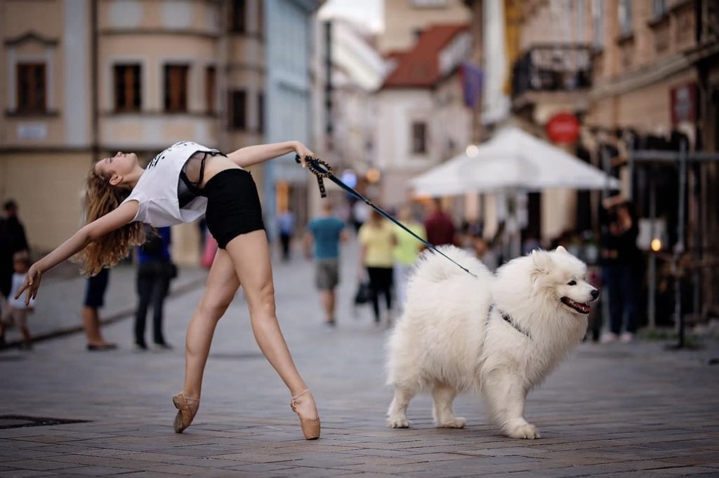 Lenka Benčičova and a furry friend
Photo Credit: <a href="/fotosandra/">SANDRA L. FOTOGRAFIA</a>

Dancers Love Dogs