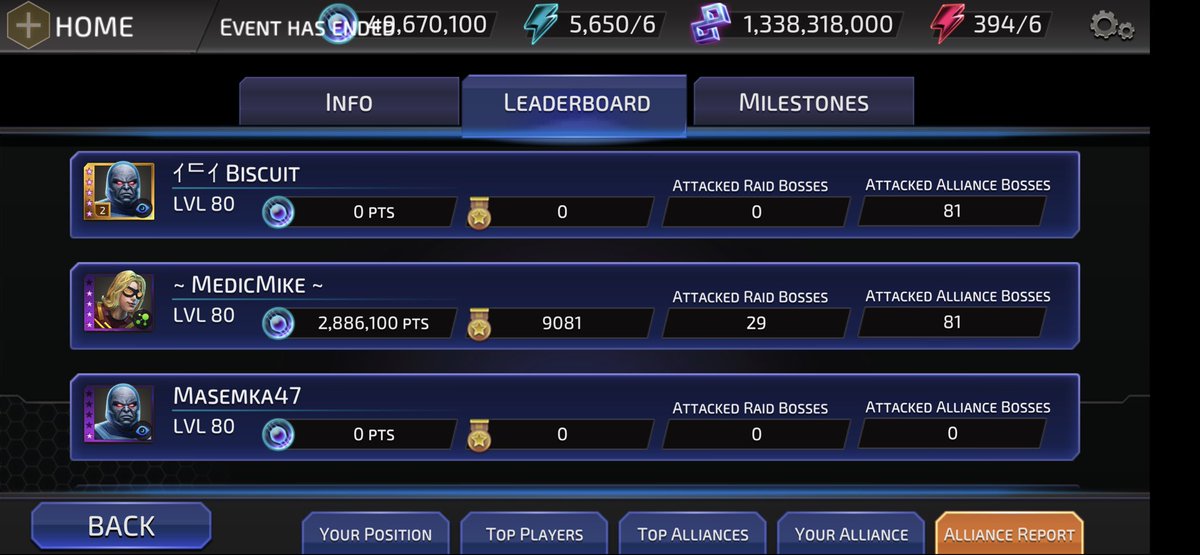 hhollaba's tweet photo. @WBGamesSupport I’m just trying to get my raid rewards or a reimbursement for my energy used in a raid that I didn’t gain rewards in. TCT Biscuit. I feel blown off by the in game support team. https://t.co/GrvvYhtTo5