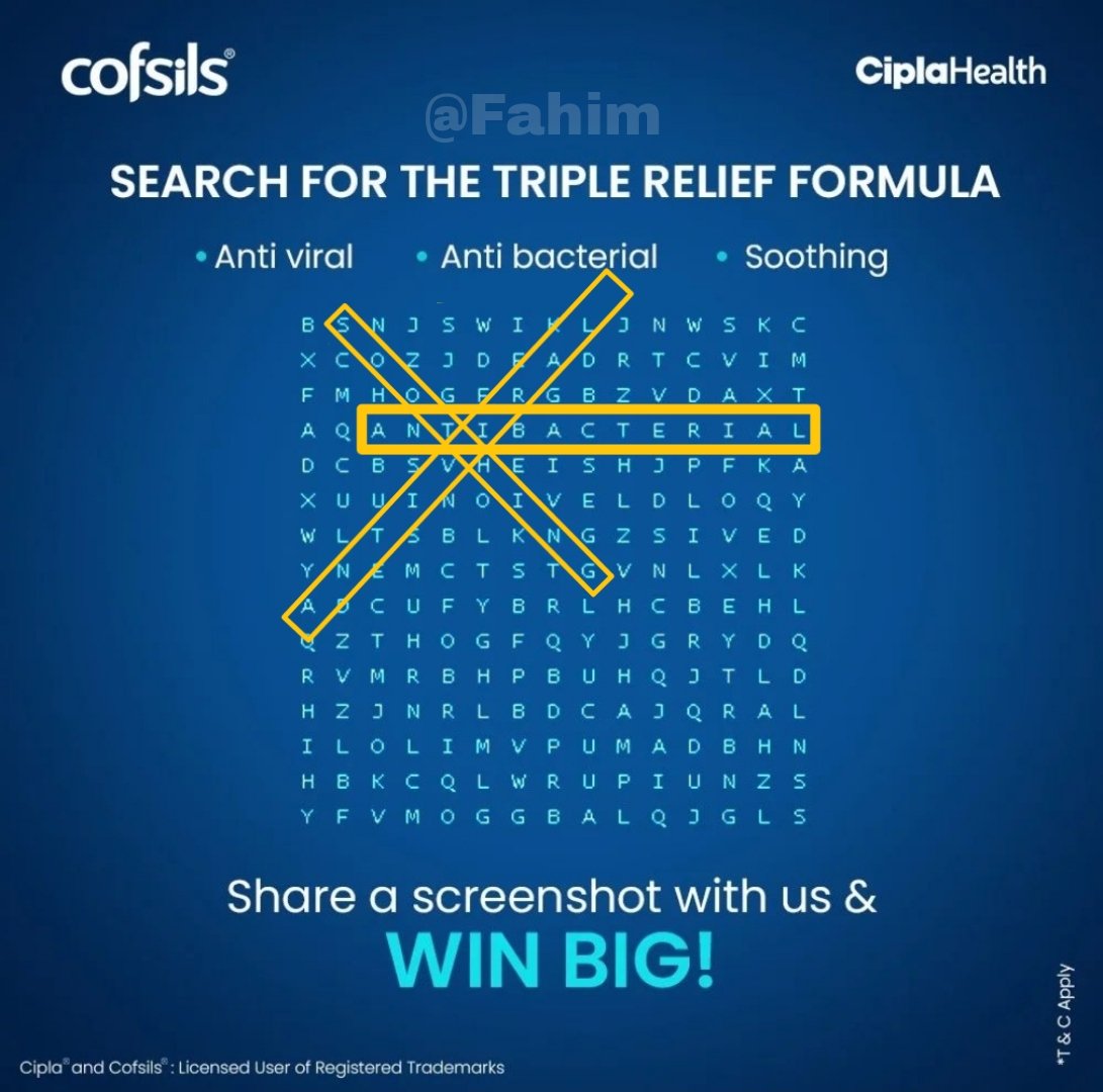 Done 

🟠Anti Viral✅
🟠Anti bacterial ✅
🟠Soothing✅

#contest #contestalert #contestalertindia #india #winbig #amazingprizes #Cofsils #SoreThroat #Sore #Throat #Remedy #sorethroatremedy #lozenge #lozenges #Health #killsgerms #QuickRelief #Quick #Relief #5mins
@cofsils