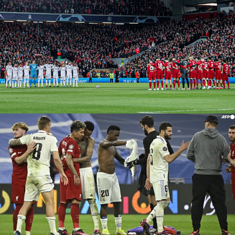 En la ida, el Liverpool homenajeó a Amancio (QEPD), leyenda del Madrid, en Anfield. En la vuelta, al final del partido, el Real Madrid puso el You’ll Never Walk Alone para regresarle el gesto al conjunto inglés. Respeto máximo entre gigantes del fútbol mundial. GRANDEZA TOTAL.