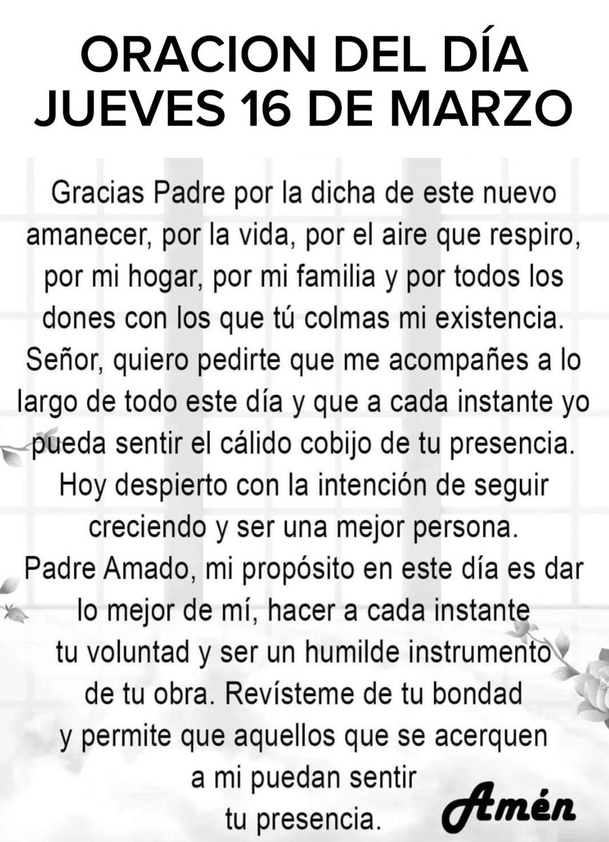 oracionsanadora's tweet photo. Oración del día jueves 16 de marzo de 2023. https://t.co/M6soUNmSZP
