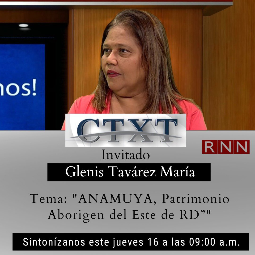 CTXT_RD's tweet photo. Sintonizanos este jueves a las 9:00 AM porque tendremos un programa muy interesante por RNN canal 27. https://t.co/Epyb2yYYIy