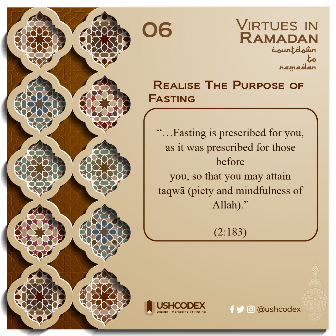 ushcodex's tweet photo. Only 6 Days to Ramadan
اللهم بلغنا رمضان 🤲
Quran 51:55: "And remind, for indeed, the reminder benefits the believers."
#6DaysToRamadan #countdowntoramadan ☪️ https://t.co/PFm7KxOoLA