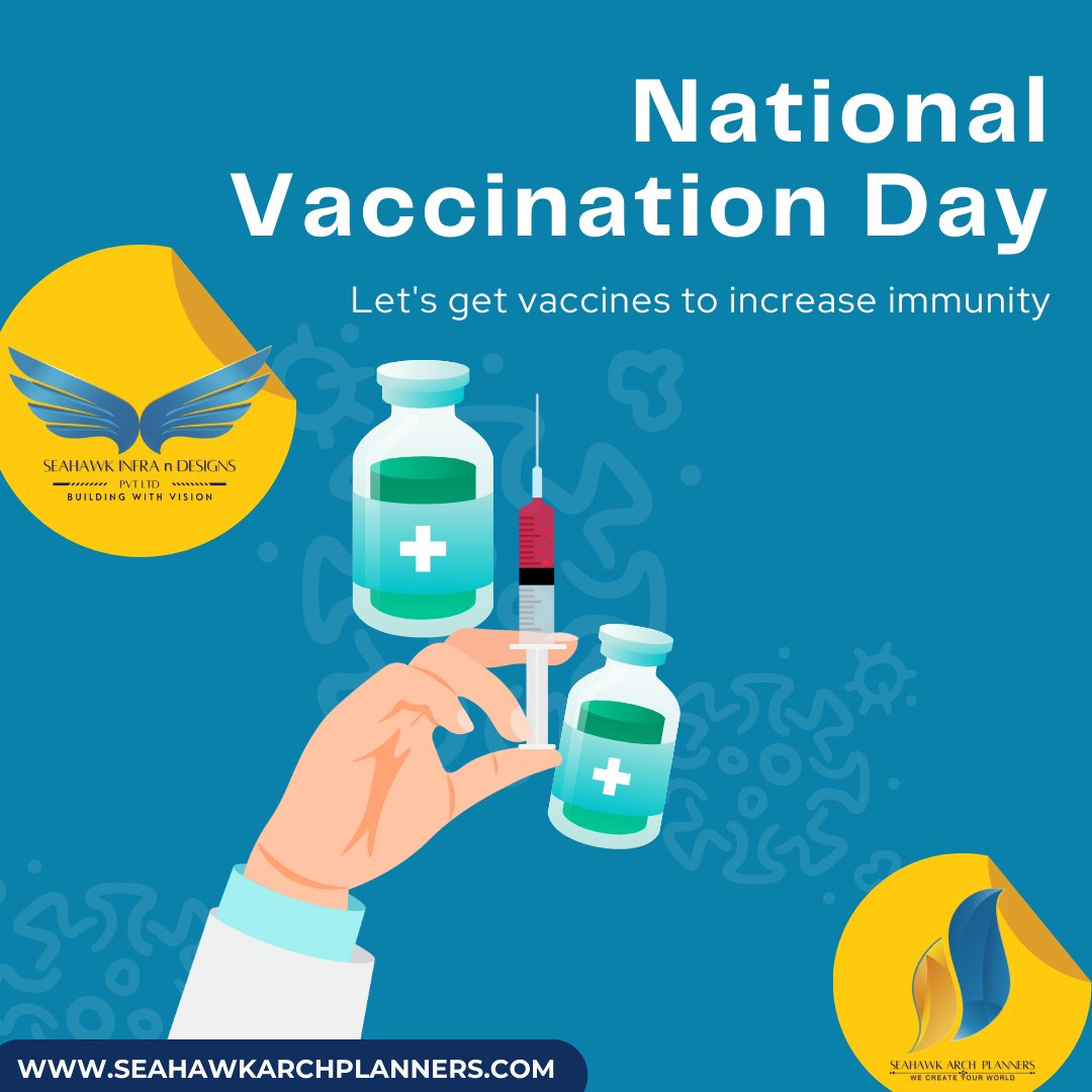 AndSeahawk's tweet image. National Vaccination Day..
Let&apos;s get vaccines to increase immunity 
bit.ly/3FQn7sk
#ArchitecturefirminDelhi #SeahawkInfraNDesigns #Interiors #constructionfirm #interiordesignercompanyindelhi #interiordesigners #design #homedesign #installation