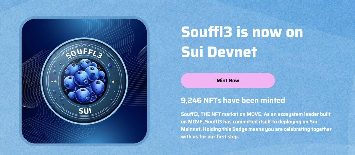 nft_souffl3's tweet image. WOW🎉Close to 10K test mint NFTs have already been claimed on @SuiNetwork ! Come to get one to wait something big then!
Don’t miss out on the fun - join now before it’s too late!
we are waiting for yaaaaaaa🔥🔥
#Suinami #LFM #sui #freemint #suinft