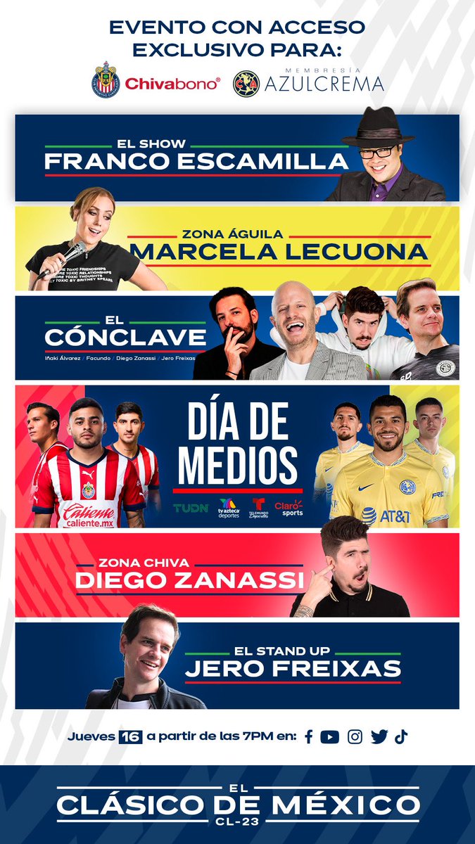 🚨 EL MEJOR DÍA DE MEDIOS DE LA HISTORIA 🚨

RT si quieres estar en este impresionante evento de #ElClásicoDeMéxico 🇲🇽🔥⚽️

📺 7PM EN VIVO aquí: bit.ly/3FrPM6i