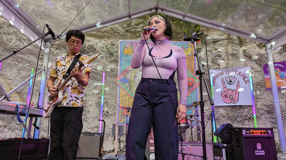 ChangoElectrico's tweet photo. Indie pop duo, Cafuné,  performing at the Women That Rock Day Party Showcase at Cheer Up Charlies during SXSW 2023. 
https://t.co/cnK2rztUMc

 #cafune #womenthatrock #sxsw #sxsw2023 https://t.co/ohsu1MHiZz