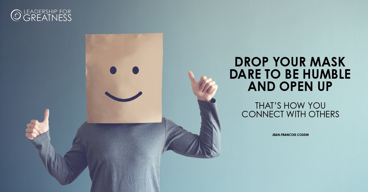 Coaching Quote of the Week:

Drop your mask, dare to be humble, and open up. 

That's how you connect with others. 

greatness.coach

#connections #leadbyexample #humility #sincerity #GreatnessCoaching