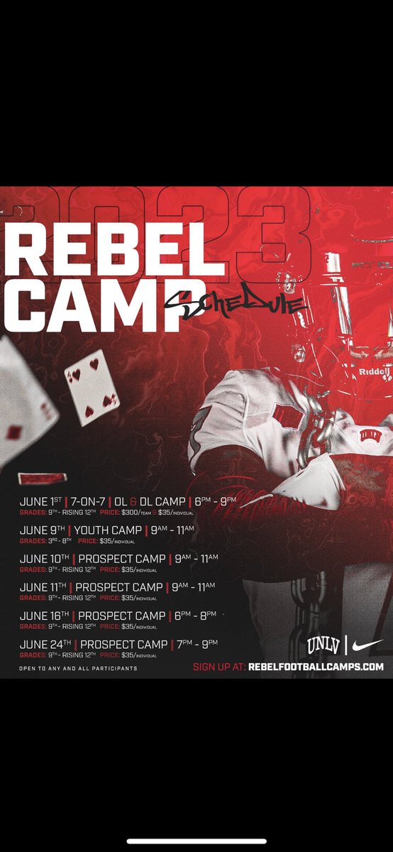 thank you for the camp invite! 
ready to come compete! <a href="/bradodom/">Coach B.O.</a> <a href="/unlvfootball/">UNLV Football</a> <a href="/OnTopAthletics/">OnTopAthletics Inc📚🏈⚾️</a> <a href="/CSmithScout/">Chris Smith</a>