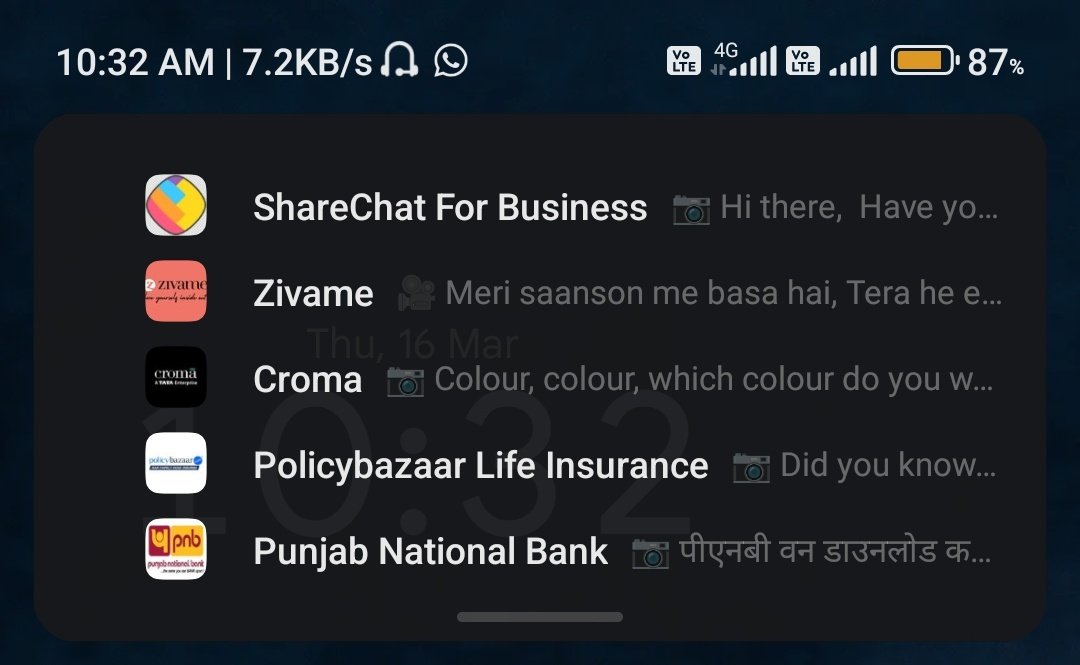 ArunimaGoyal's tweet photo. These are my WhatsApp notifications these days. Used to be an advertisement free place and now 🥲🥲🥲
@WhatsApp Consider separation of personal vs promotional etc please. https://t.co/t4hLw8i97O