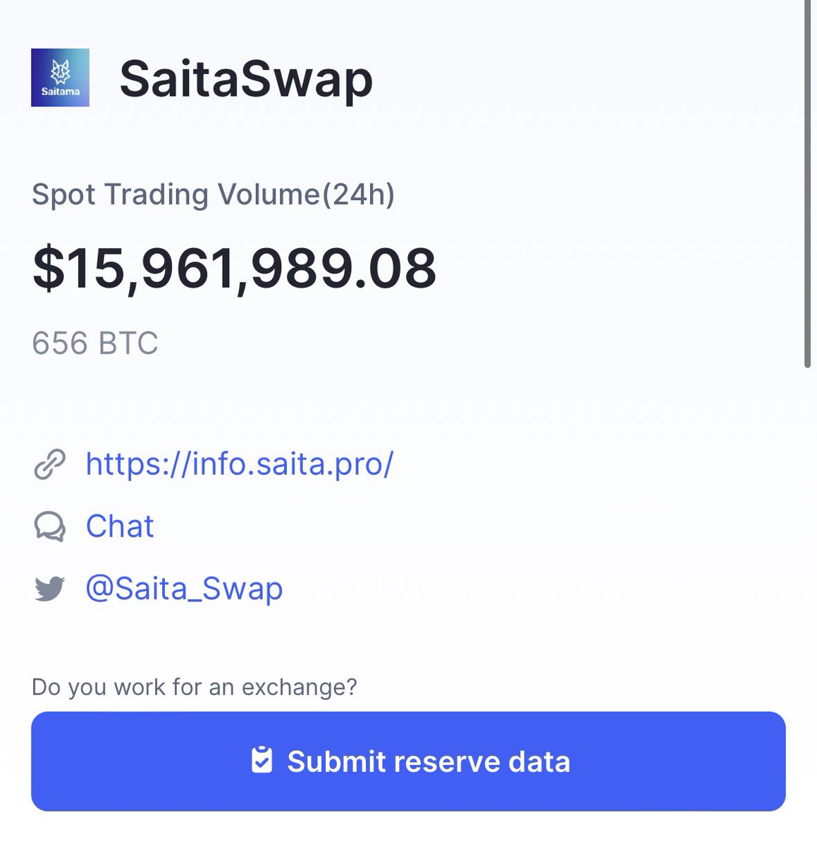 doicallyoumista's tweet photo. DANG #SaitaSwap is number 28 DEX rank at $15.8M🤯‼️💣🫠

This is going to be revolutionary!! 

#Saitama #SaitaPro #SaitaChain #SaitaCard https://t.co/QdyXsESgrZ
