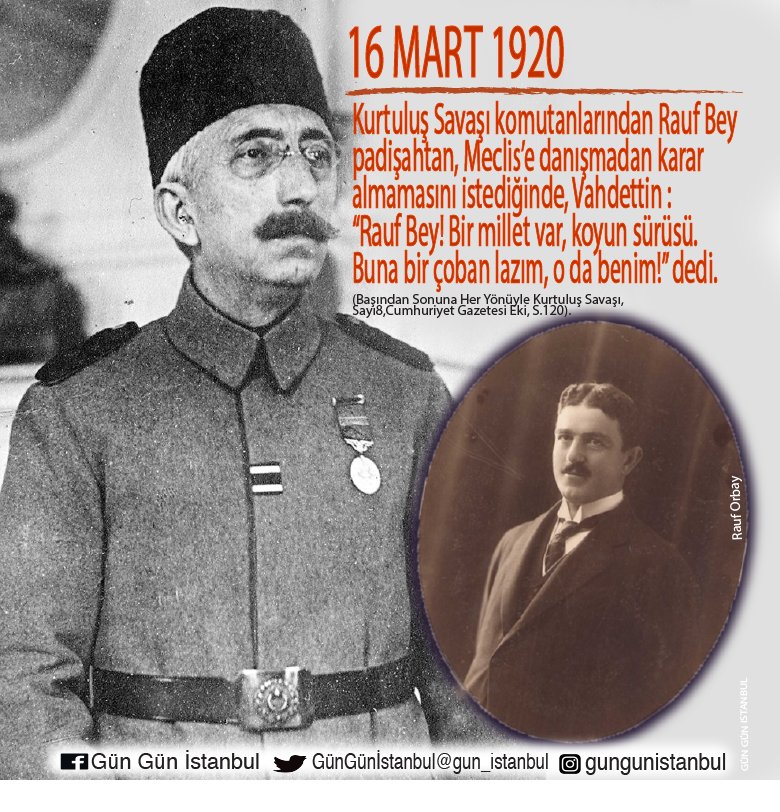 gun_istanbul's tweet photo. #I920 #KurtuluşSavaşı #RaufOrbay #SultanVahdettin #Meclis #sürü #çoban #İstanbul #İstanbulunTarihi #GünGünİstanbul @istanbulbld @cumhuriyetgzt
R.Orbay,“Hamidiye kahramanı”Cumhuriyetin 3ncü Ɓaşbakanı. https://t.co/cZv9879qsq