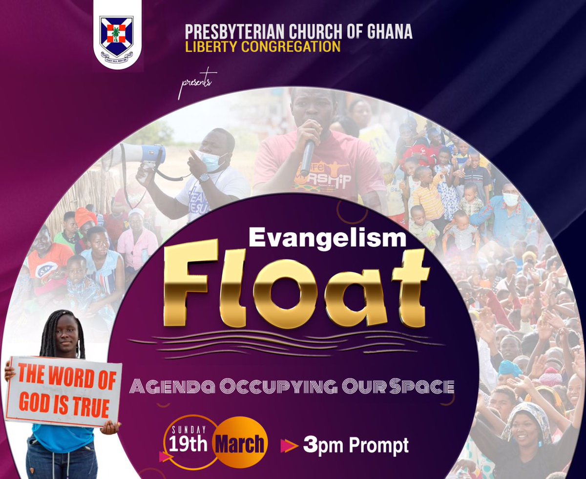 YpgLiberty's tweet photo. *PEACE BE UNTO YOU ALL*......🙏🙏
*Duty calls, arise to the call. A calling to fulfill, to help and to serve and lead others to Christ.*....🙏🙏
*This Sunday, OUR EVANGELISM FLOAT is happening live*....🙏🙏 
*Please don’t be left out.
 *Please note, the time is 3PM PROMPT*...🙏🙏 https://t.co/7pahItCopx