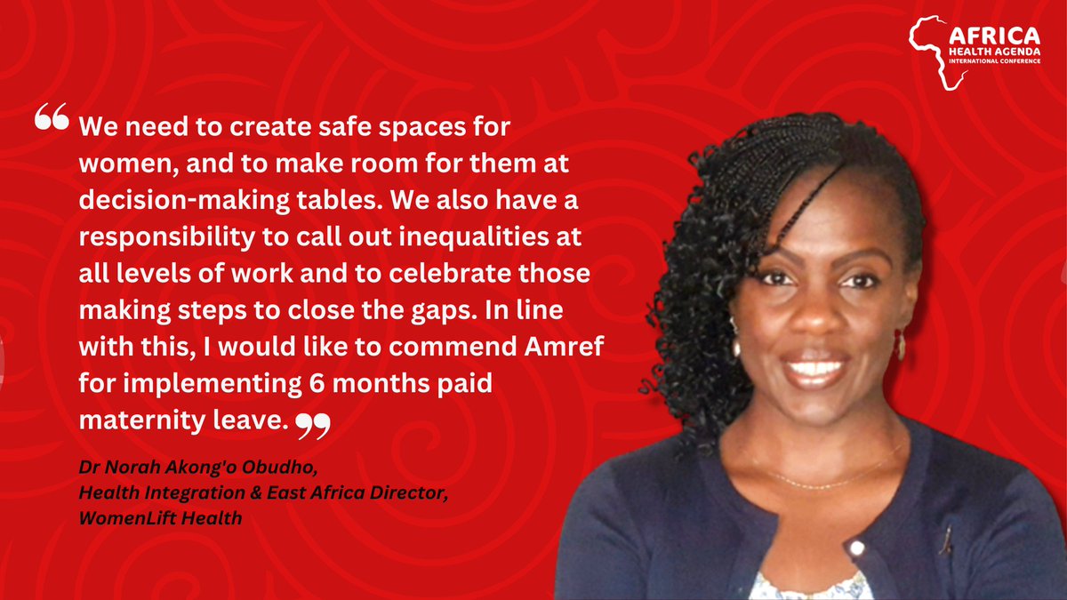 "We need to create safe spaces for women and make room for them at decision-making tables. We also have a responsibility to call out inequalities at all levels of work and to celebrate those taking steps to close the gaps," <a href="/NorahAOO/">Dr Norah O.</a>. <a href="/womenlifthealth/">WomenLift Health</a> #AHAIC2023 <a href="/Almmura/">Alaa Murabit, M.D</a> <a href="/rispahw/">RISPAH WALUMBE</a>