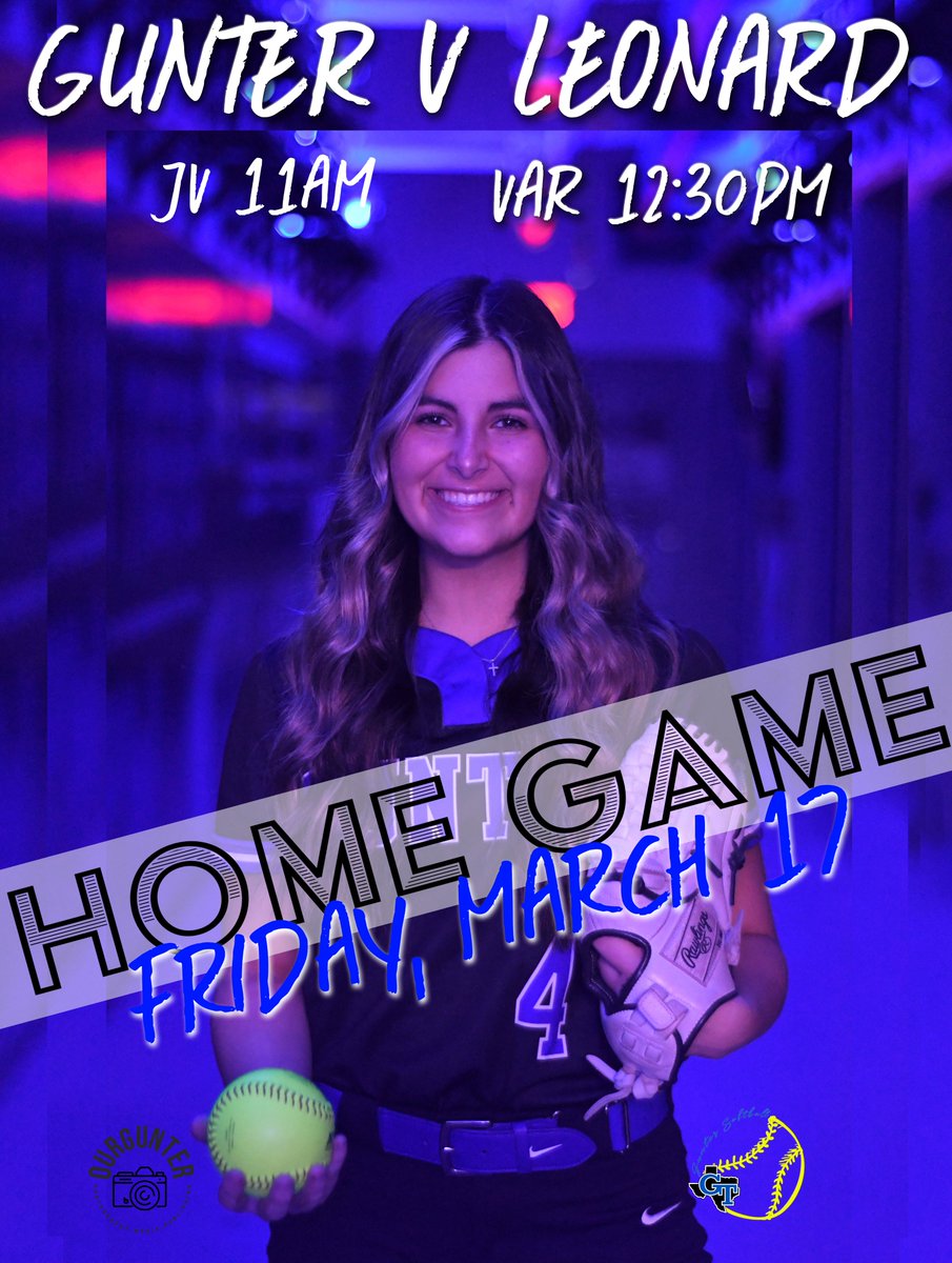 ourgunter's tweet image. HOME GAME for our @GT_Softball 

Gunter v Leonard
Friday, March 17
JV 11am / Varsity 12:15pm
@ourgunter @GunterHSTigers  @gunterisd