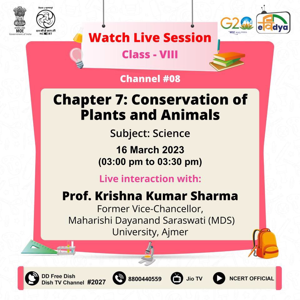 Watch live interaction with experts for free and enhance your knowledge by Connecting to #PMeVIDYA DTH TV channels classes 1-12 and the 'NCERT official' YouTube channel. Live on every day & interact with experts on IVRS 8800440559,