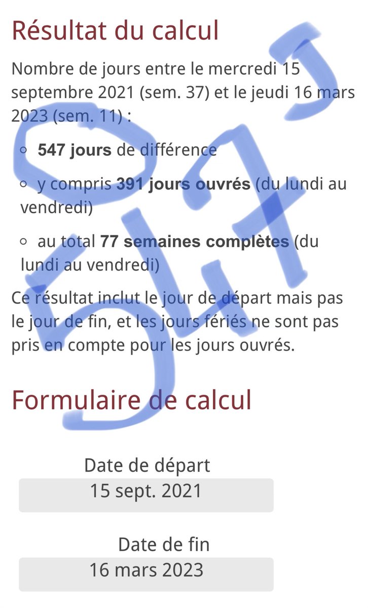 15 sept 2021 - 16 mars 2023 

547 Jour / 1 AN et 182 J

de suspension sans rémunération et sans ressources des soignants pour refus d’injections d’une substance en AMM conditionnelle

#AbrogationLoi05Aout2021
#ReintegrezLesPersonnelsSuspendus 
#500JoursDeSuspension + 47