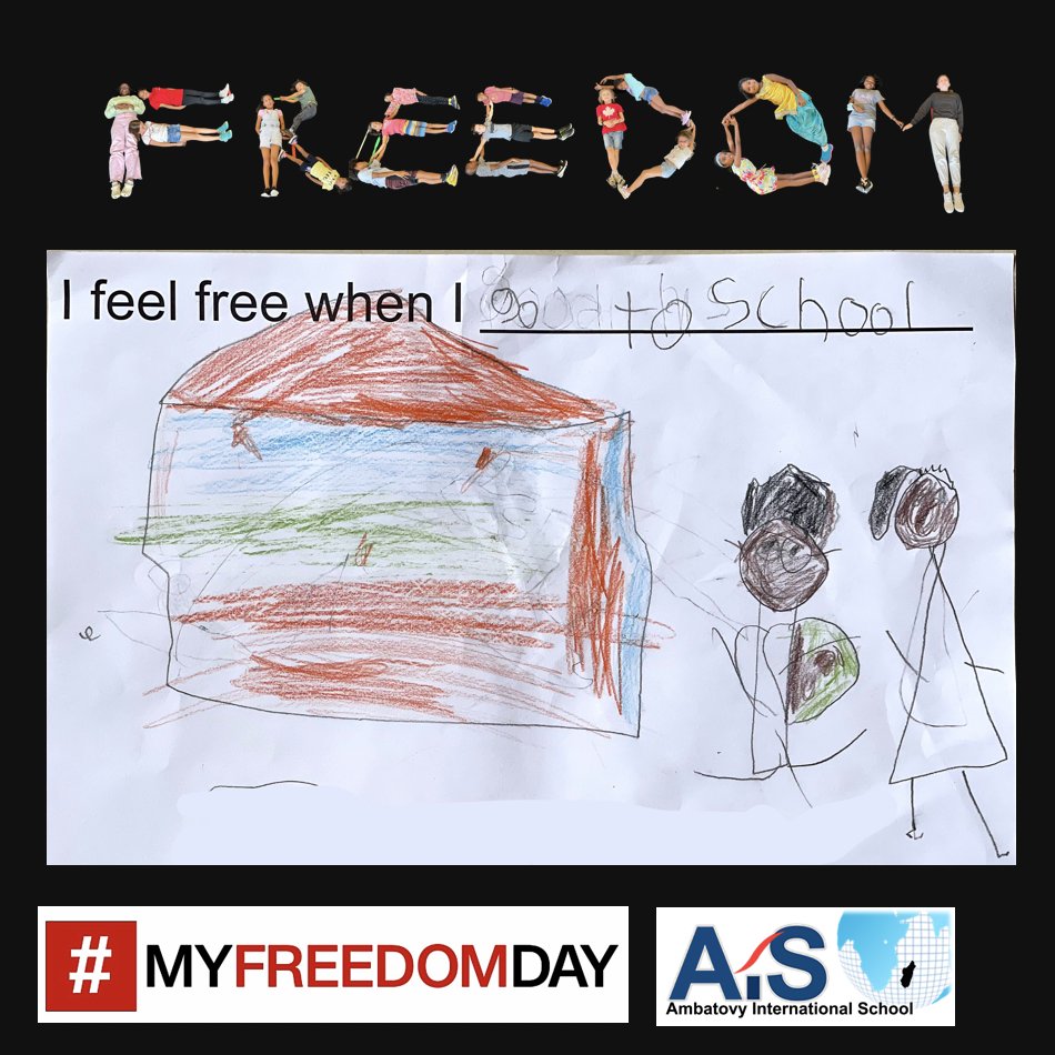 AmbatovyIS's tweet photo. Ambatovy International School in Madagascar supports #MyFreedomDay by reflecting on "I feel free when I..." May freedom ring everywhere for everyone around the world! #issedu #intled #thecgcproject #Ambatovyiseducation #Madagascar #freedom4all
@ISSCommunity https://t.co/tpBdo6PUei