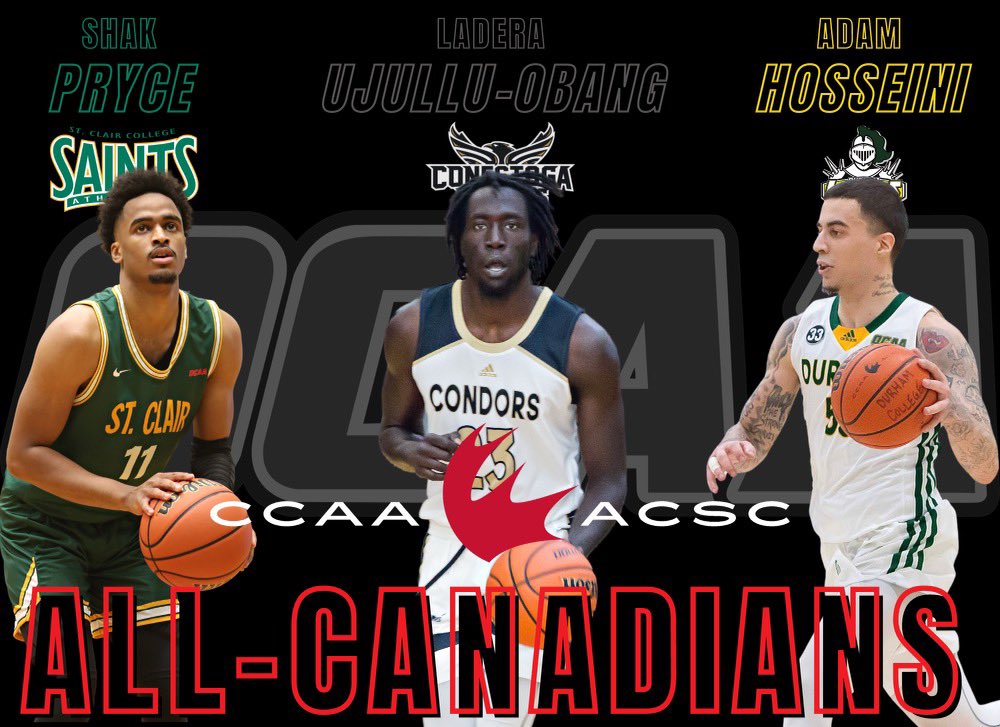 CCAAsportACSC's tweet photo. The 2023 CCAA Men’s Basketball All-Canadians from the OCAA, PACWEST and ACAC presented by OneTEAM Sports Group.

#CCAAMBB2023 https://t.co/6RrK6d99Jn