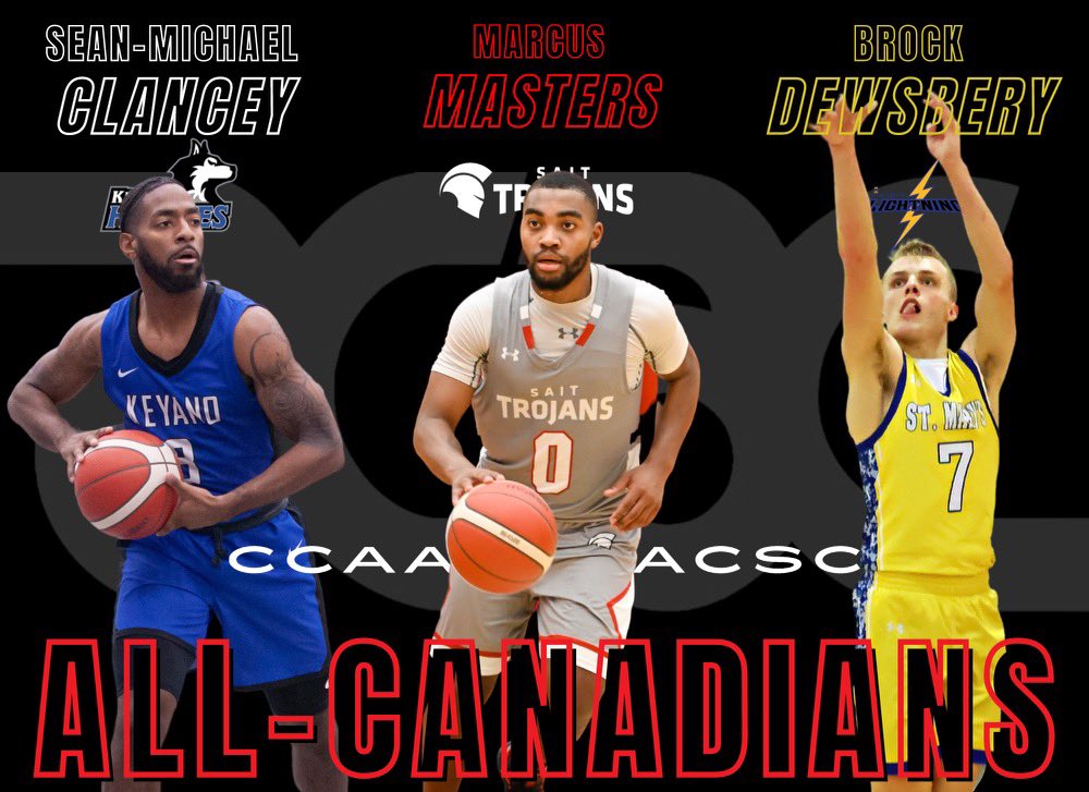 CCAAsportACSC's tweet photo. The 2023 CCAA Men’s Basketball All-Canadians from the OCAA, PACWEST and ACAC presented by OneTEAM Sports Group.

#CCAAMBB2023 https://t.co/6RrK6d99Jn