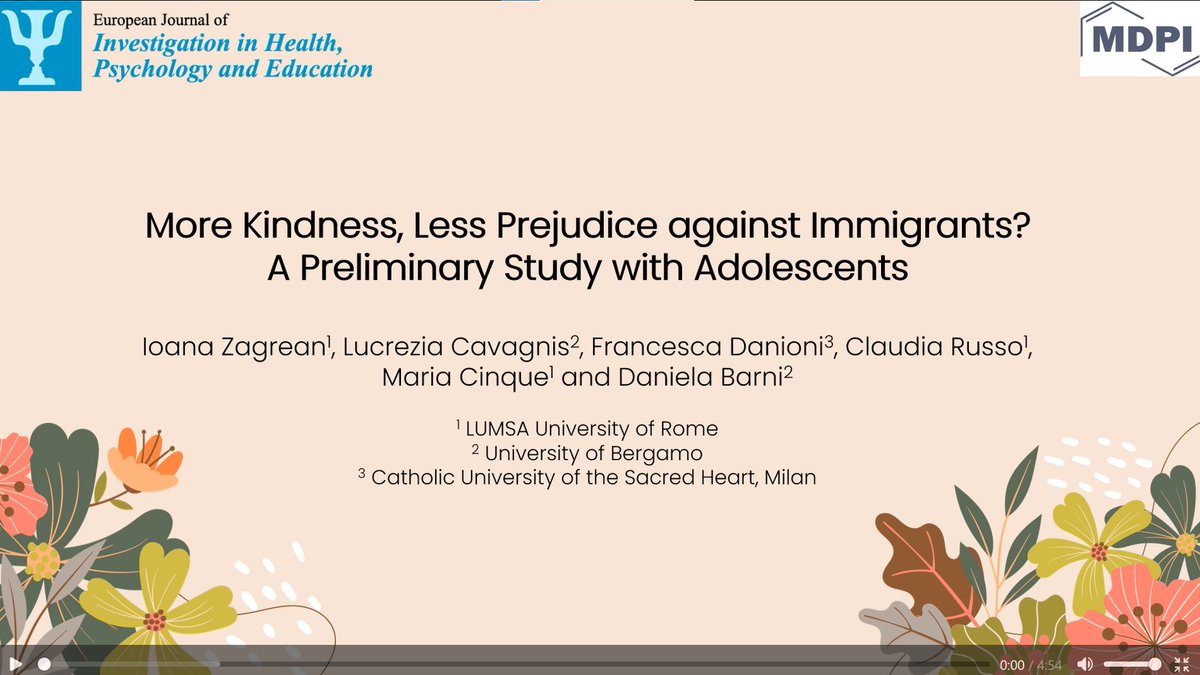 EJIHPE_MDPI's tweet photo. 🤩Welcome to read👉"More #Kindness Less #Prejudice against #Immigrants? A #PreliminaryStudy with #Adolescents"📜by👩💻Ioana Zagrean et al.💙🙌🥂
🥳Video Abstract📽️is available:📍https://t.co/xQ8mNDuwpK
🗝️#prejudiceagainstimmigrants #kindness #adolescentssex https://t.co/LamGHltFE1