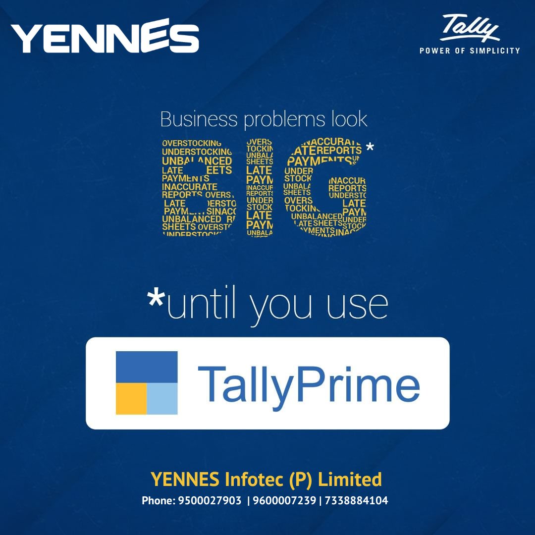 With TallyPrime, we make all your daily tasks even more simpler and easier to handle with our all in one software!

#TallyPrime #BusinessManagement #BusinessProblems #Software #YENNES