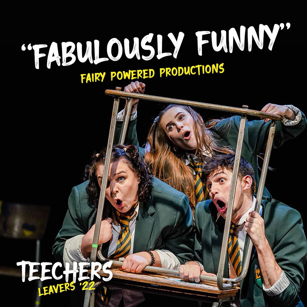 Blackeyedtheatr's tweet photo. The amazing reviews for TEECHERS LEAVERS '22 are pouring in. If you like your theatre to have heart, guts and plenty of laughs, grab yourself a ticket and buckle up! On tour across the UK until 25 May.
#teechers #Johngodber #teechersleavers22 #drama
https://t.co/O748vdVo1R https://t.co/P7jlYsqSrd