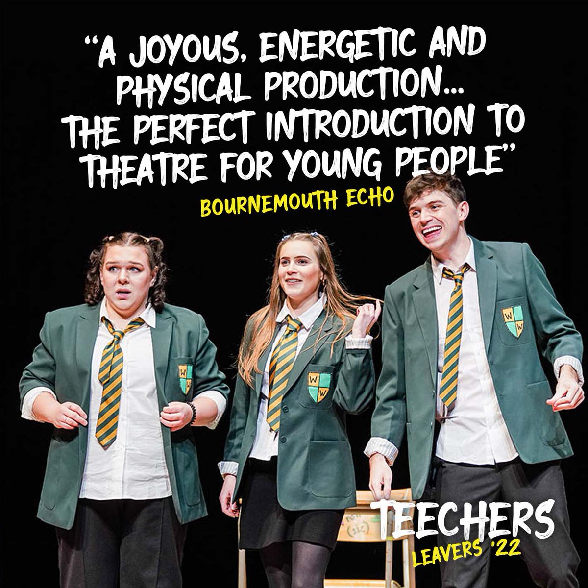 Blackeyedtheatr's tweet photo. The amazing reviews for TEECHERS LEAVERS '22 are pouring in. If you like your theatre to have heart, guts and plenty of laughs, grab yourself a ticket and buckle up! On tour across the UK until 25 May.
#teechers #Johngodber #teechersleavers22 #drama
https://t.co/O748vdVo1R https://t.co/P7jlYsqSrd