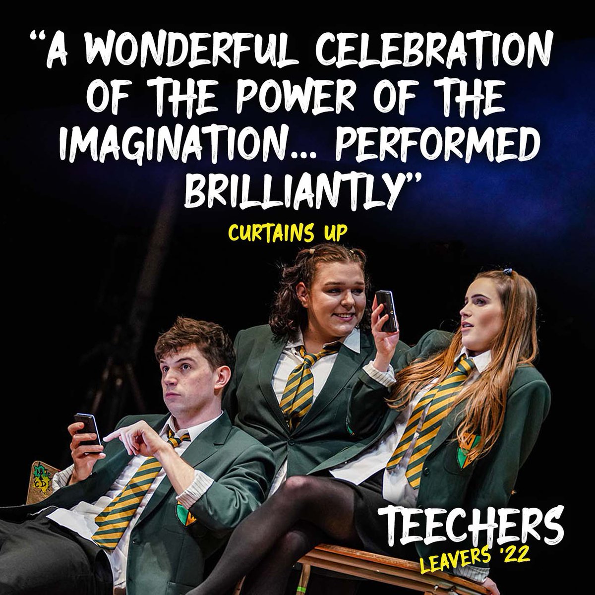 The amazing reviews for TEECHERS LEAVERS '22 are pouring in. If you like your theatre to have heart, guts and plenty of laughs, grab yourself a ticket and buckle up! On tour across the UK until 25 May.
#teechers #Johngodber #teechersleavers22 #drama
blackeyedtheatre.co.uk/shows-2/shows/…
