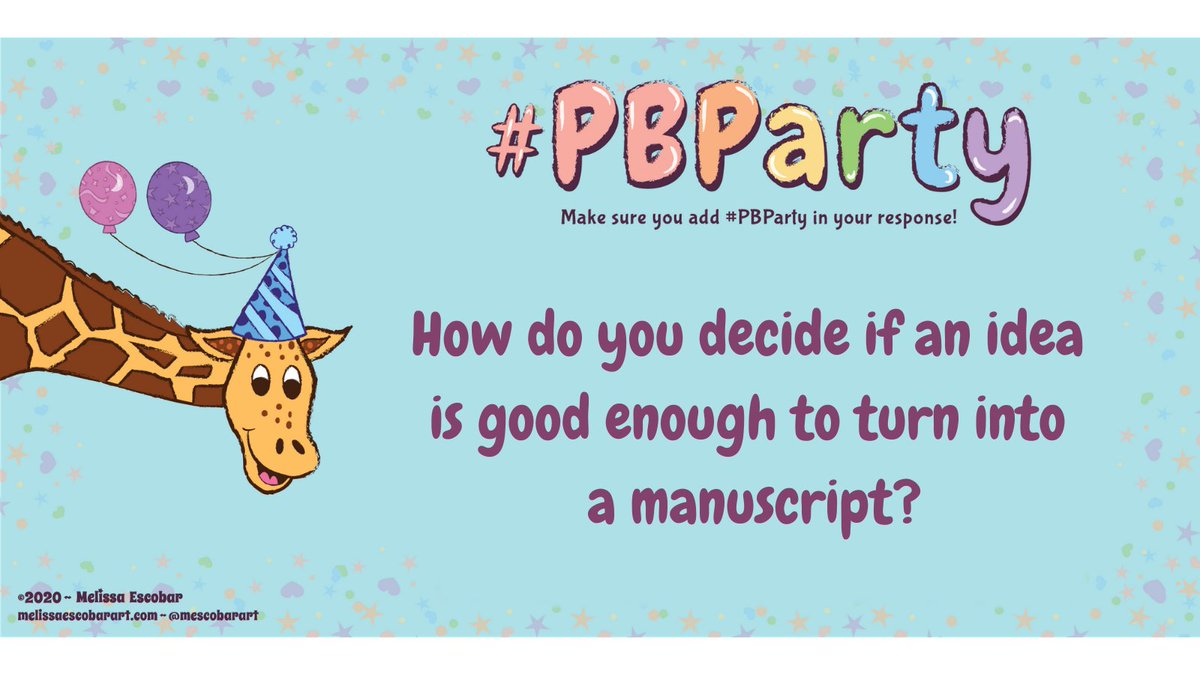 MindyAlyseWeiss's tweet image. How do you decide if an idea is good enough to turn into a PB #PBParty? 

🌟As I flesh out #Storystorm ideas, some wave, jump &amp;amp; demand to be PBs. 

🌟Sometimes I just go with my gut. Writing at least 12 new PBs a year, I can play with a fun or heartfelt idea &amp;amp; see where it goes.