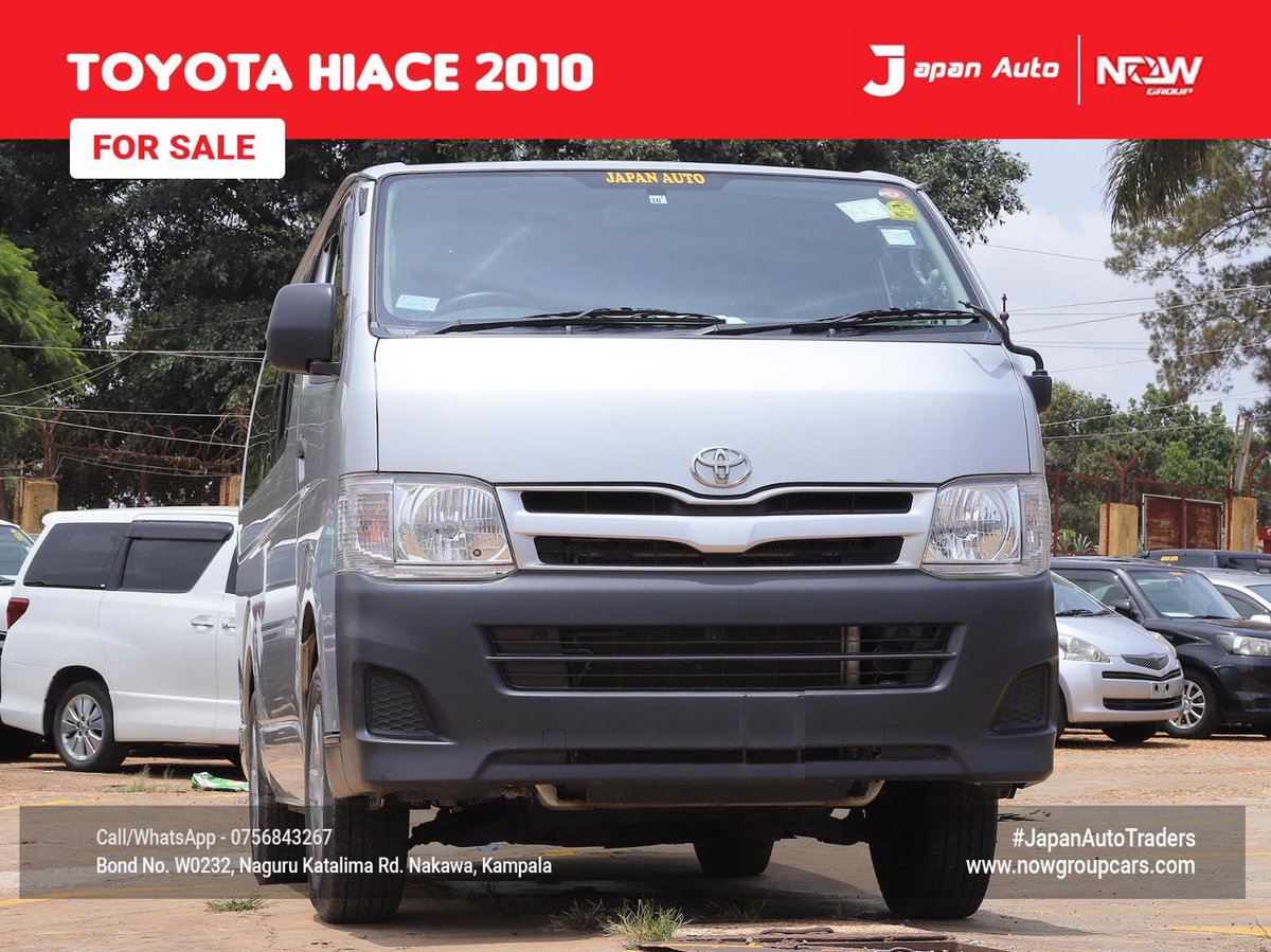 Japanautotrader's tweet image. In Stock, Toyota Hiace 2010 (Manual)
Call or WhatsApp us on 0756843267 or visit nowgroupcars.com #nowgroupcars #japanautotraders #kampalarides #safecars #Uganda #luxurycarsforsale #instagramcars #tiktokcars #snapchatcars #kampaladealership #toyotahiace