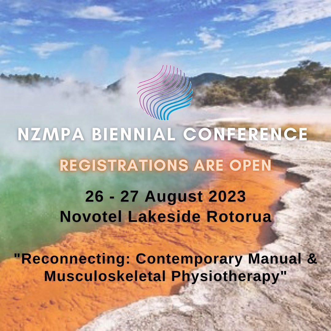 We are very excited to welcome you to our NZMPA conference on the 26 + 27 August 2023 at the Novotel Lakeside Rotorua.
“Reconnecting: Contemporary Manual &amp;Musculoskeletal Physiotherapy”
Registrations are now open for early bird registration - pnz.org.nz/Event?Action=V…