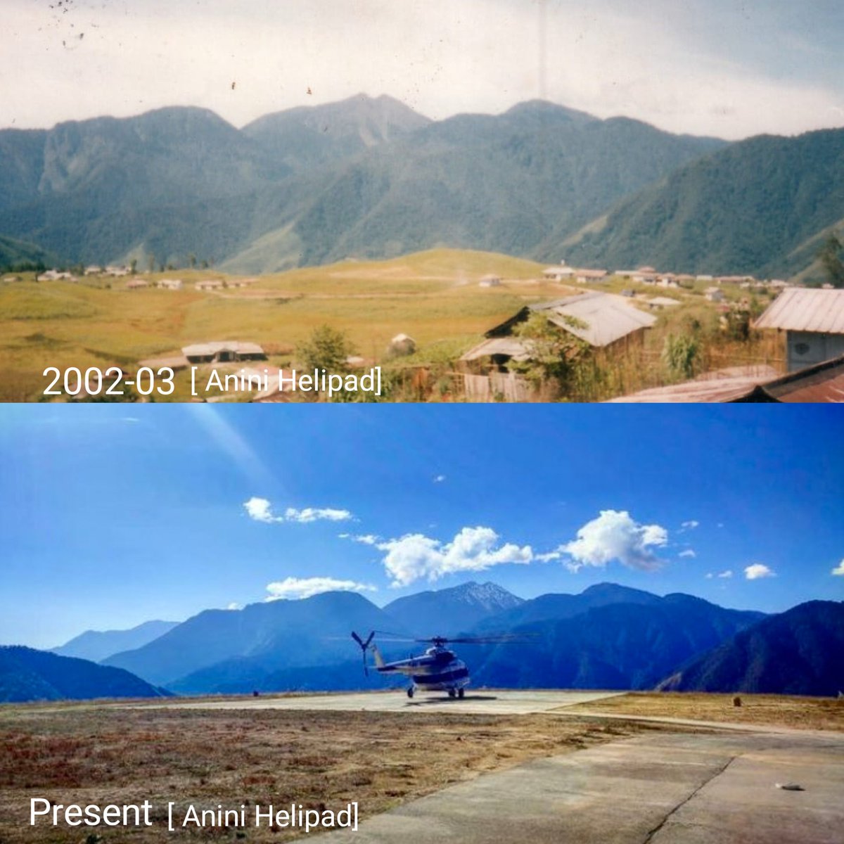 Check this out : 2002-03 Anini Helipad and Present Anini Helipad.
@rondo_apeda @Raju_Mimi