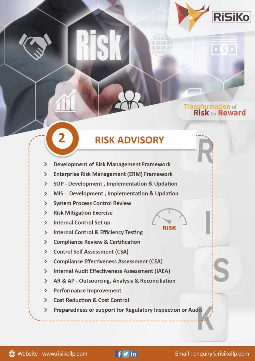 RiSiKollp's tweet photo. Risk Advisory & Support Services.
#Risikollp #business #riskobasedadudit #riskoadvisory #foresinceadvisory #governanceadvisory #itadvisory #finance #accounting #accounting #internationalbusiness #legal #businessacounting #management #india https://t.co/0e5w1oFlXN