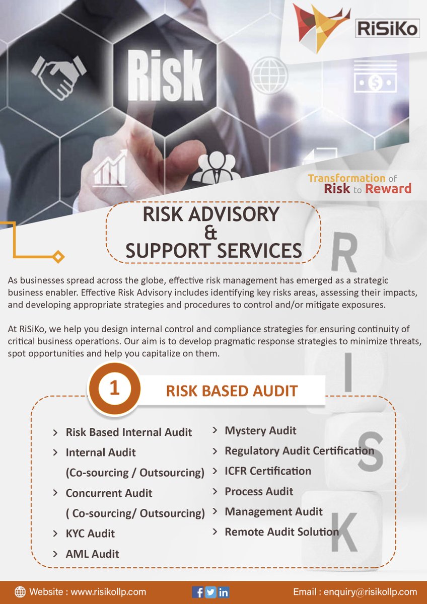 RiSiKollp's tweet photo. Risk Advisory & Support Services.
#Risikollp #business #riskobasedadudit #riskoadvisory #foresinceadvisory #governanceadvisory #itadvisory #finance #accounting #accounting #internationalbusiness #legal #businessacounting #management #india https://t.co/0e5w1oFlXN